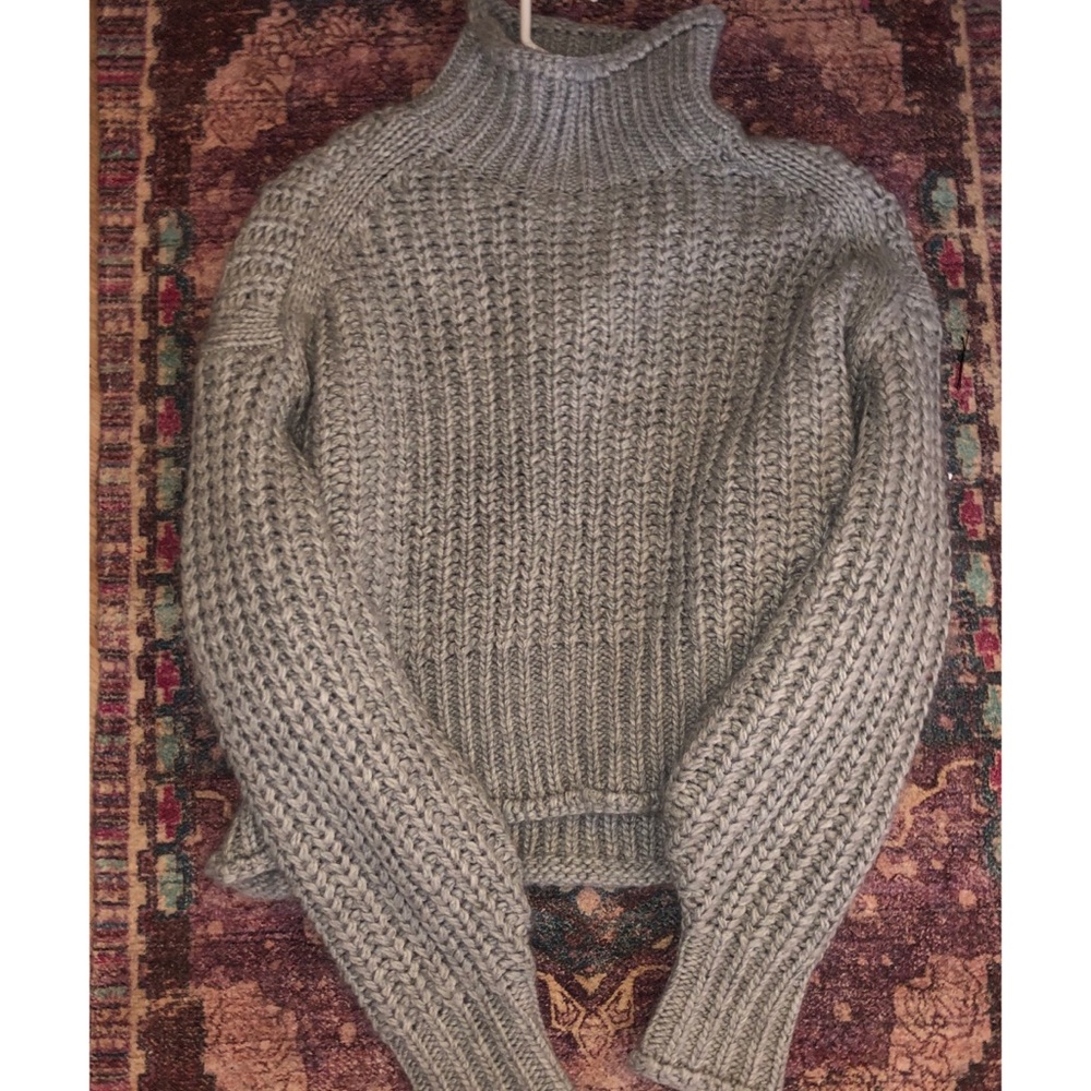 Grey Turtleneck Sweater